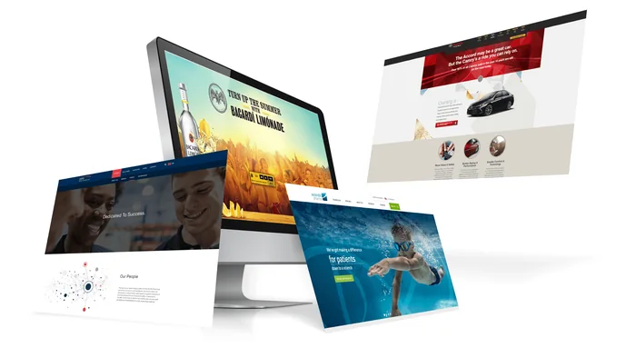 Collection of responsive business websites presented across digital screens